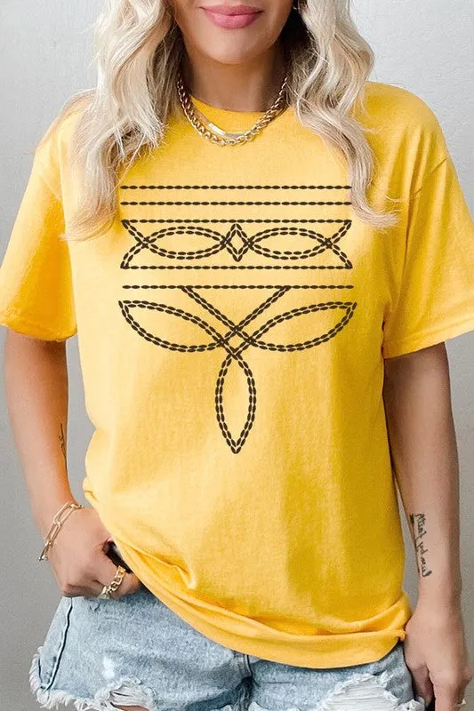 Western Boot Stitch Plus Heavyweight T Shirts