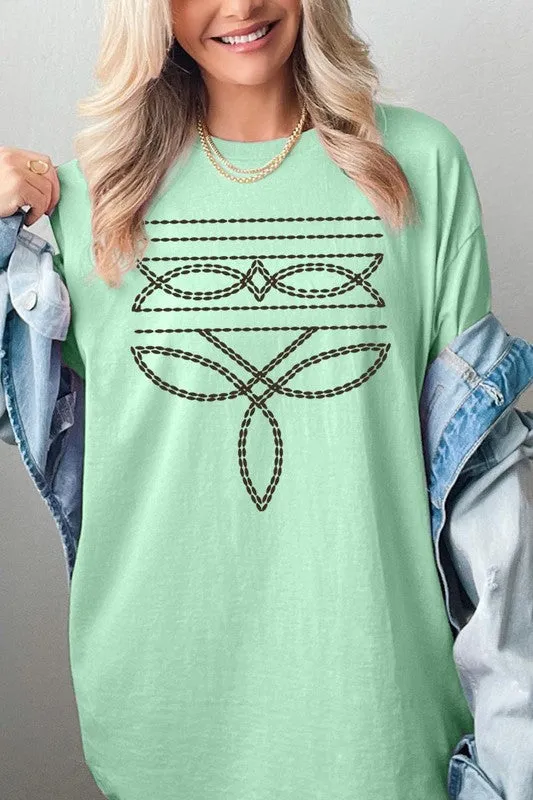 Western Boot Stitch Plus Heavyweight T Shirts