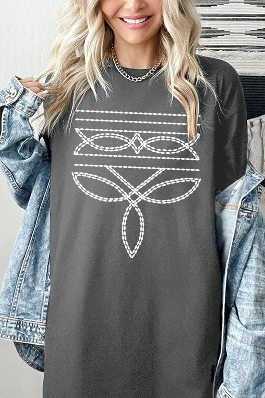 Western Boot Stitch Plus Heavyweight T Shirts
