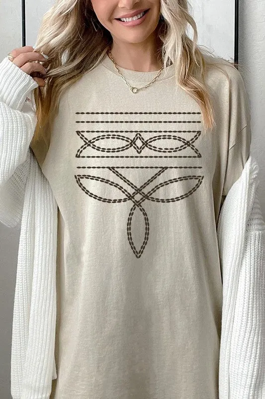 Western Boot Stitch Plus Heavyweight T Shirts