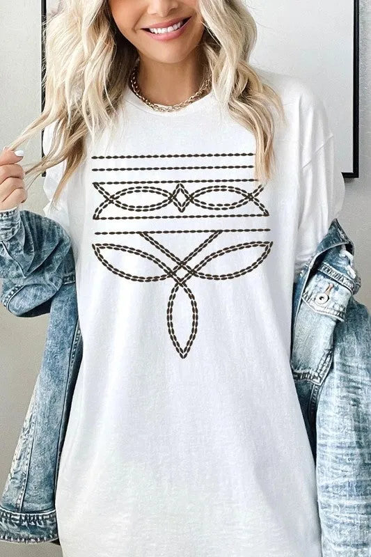 Western Boot Stitch Plus Heavyweight T Shirts