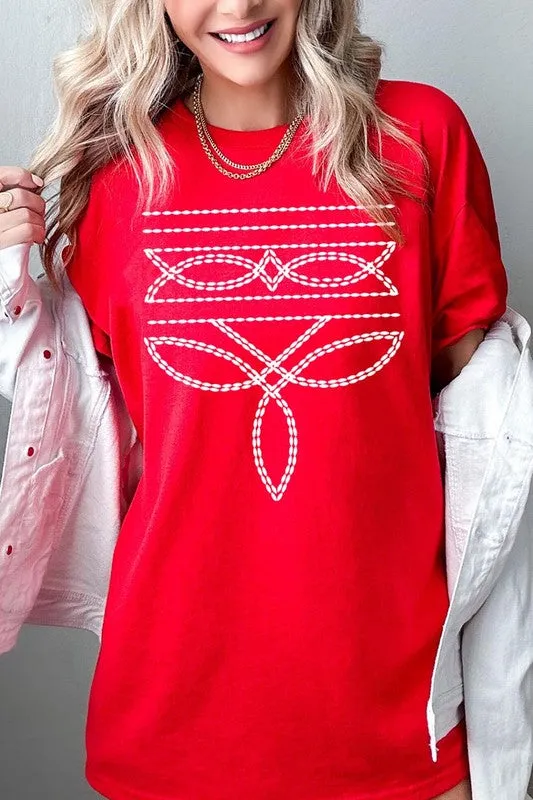 Western Boot Stitch Plus Heavyweight T Shirts