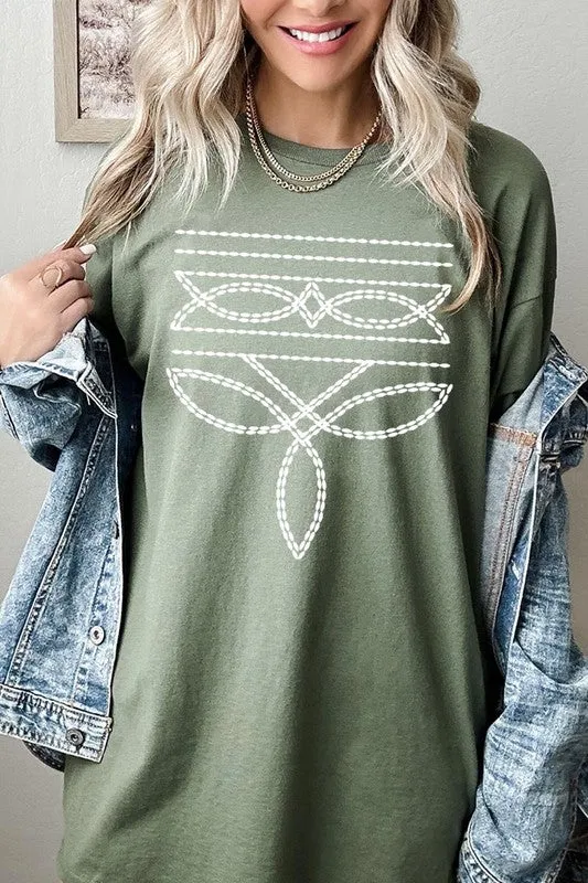Western Boot Stitch Plus Heavyweight T Shirts