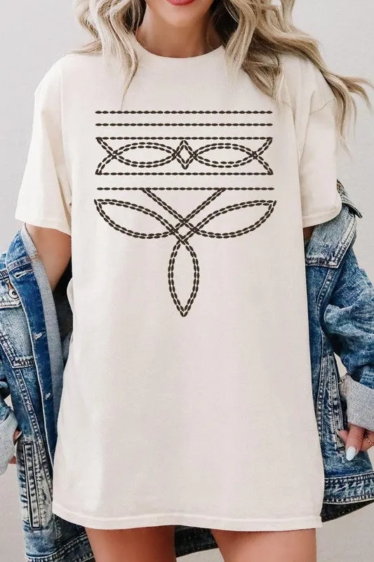 Western Boot Stitch Plus Heavyweight T Shirts