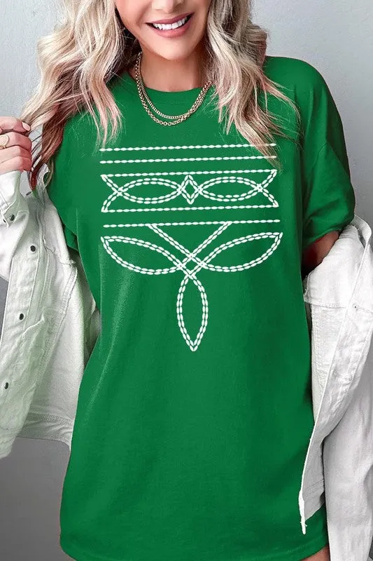 Western Boot Stitch Plus Heavyweight T Shirts