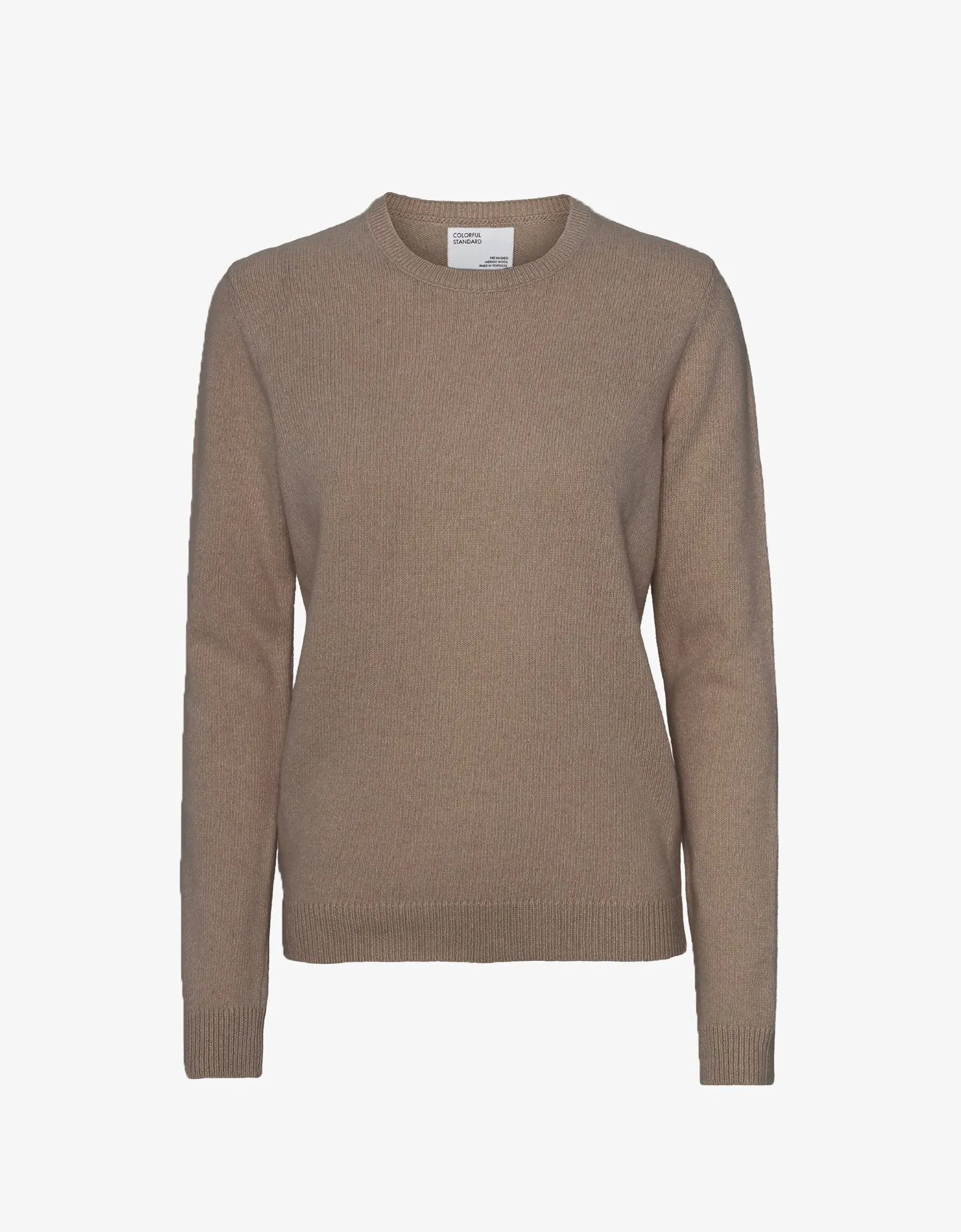 Women Classic Merino Wool Crew - Warm Taupe