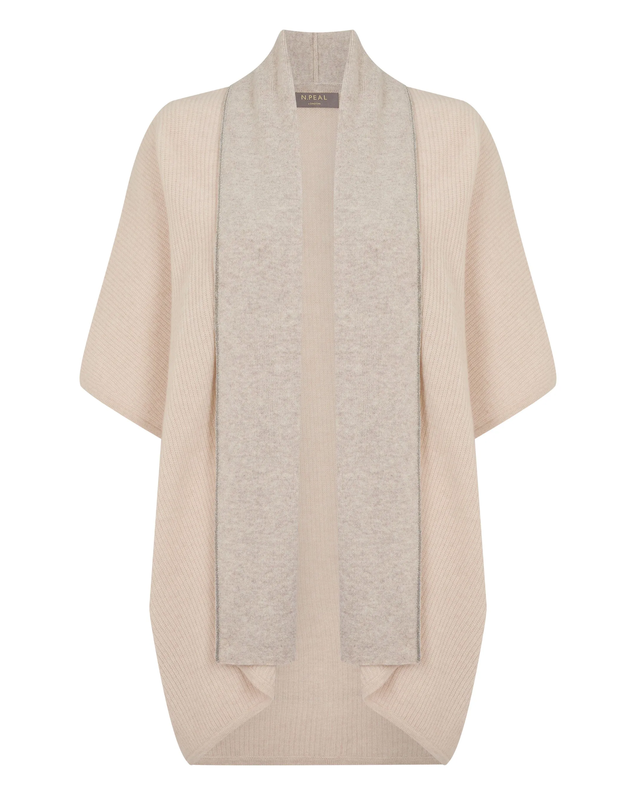 Women's Metal Rib Cashmere Cardigan Ecru White