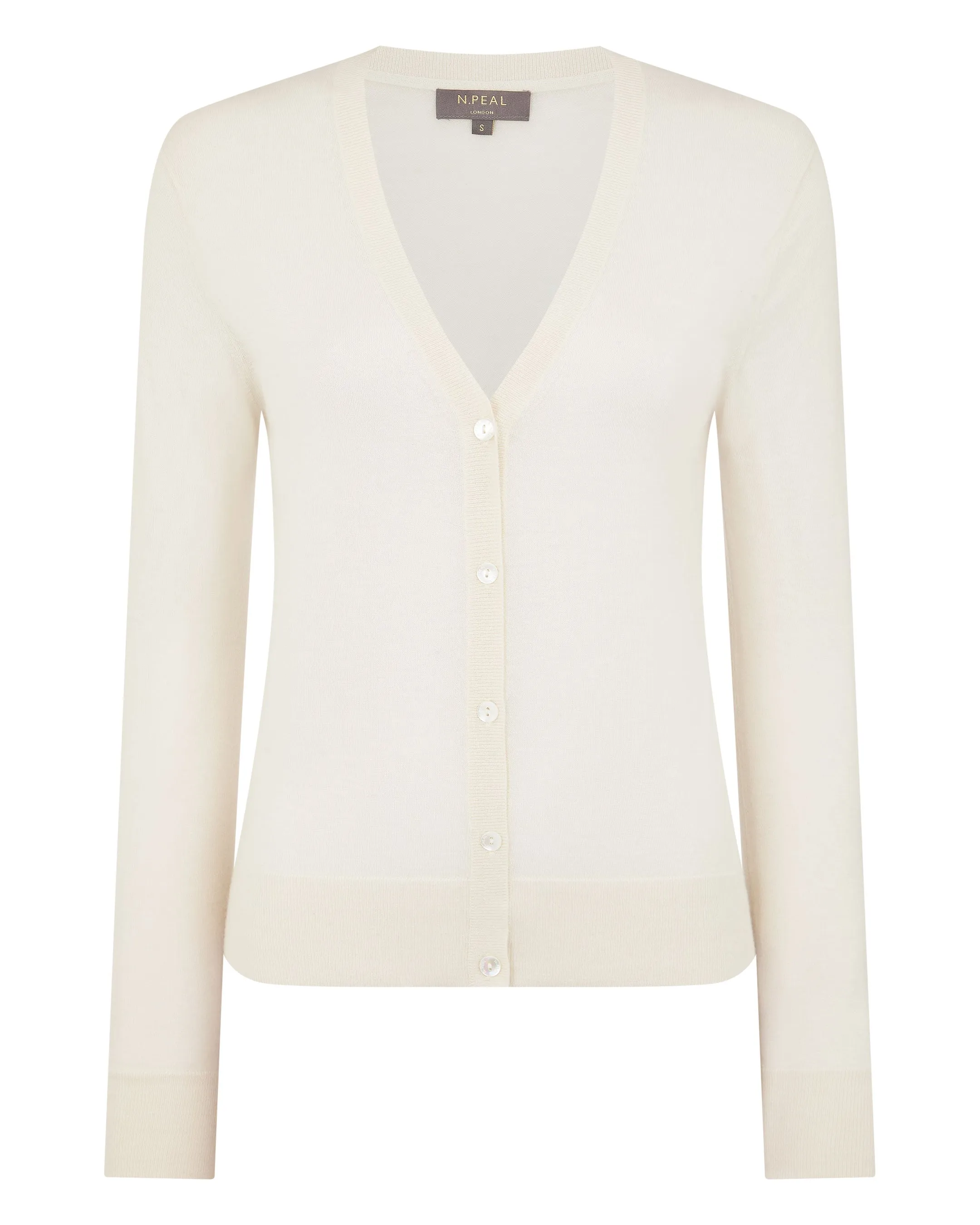 Women's Superfine Cashmere V Neck Cardigan New Ivory White